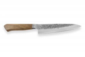 Couteau de chef japonais artisanal Wusaki Nogami BS2 18cm manche noyer 