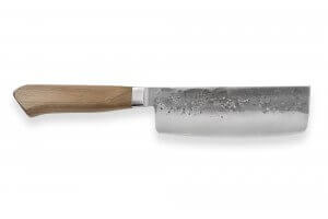 Couteau nakiri japonais artisanal Wusaki Nogami BS2 15cm manche en noyer
