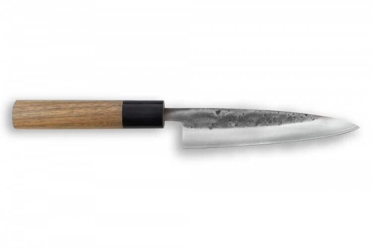 Couteau universel japonais artisanal Wusaki Nakata BS2 13.5cm manche en noyer