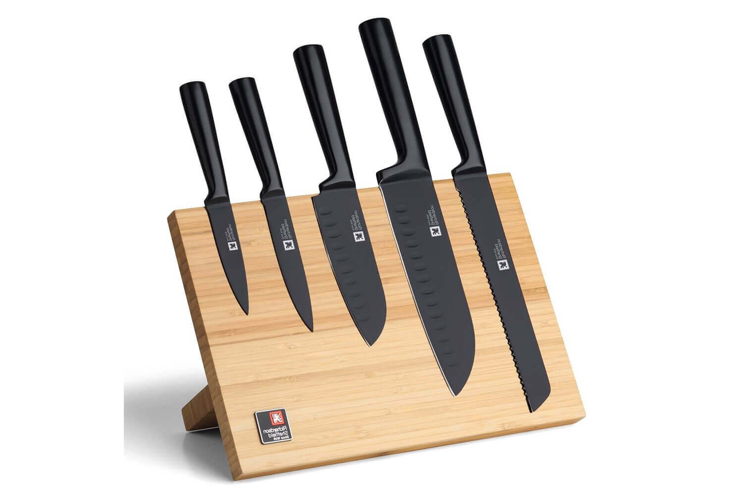 Set de couteaux avec bloc bambou 5 pièces.Couteaux inox - Couteaux de chef  - couteau à