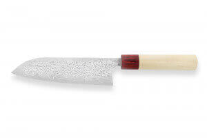 Couteau santoku japonais artisanal Masakage Kiri 16.5cm damas 49 couches