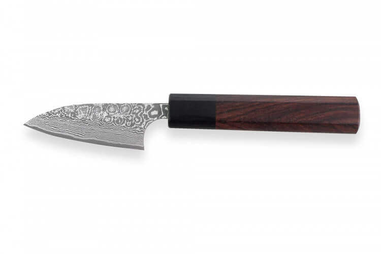 Couteau d'office japonais artisanal Masakage Kumo 7.5cm damas 63 couches
