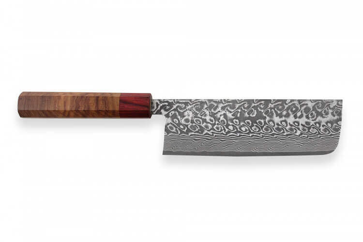 Couteau nakiri japonais artisanal Yoshimi Kato 16.5cm SG2 Damascus