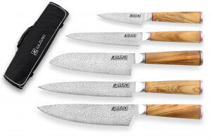 Mallette 5 couteaux de cuisine Wusaki Fujiko VG10 manches olivier