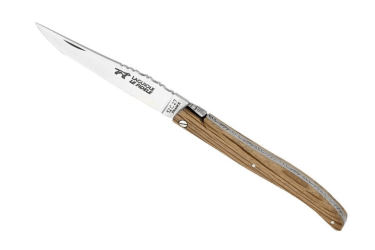 Couteau pliant Laguiole LE FIDELE acier Sandvik manche bois de ch&ecirc;ne 12cm