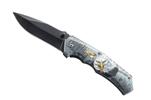 Couteau pliant Herbertz 584212 lame noire manche inox décor aigle 12cm