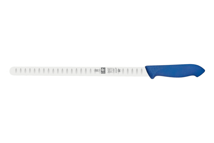 Couteau à saumon professionnel Icel lame 30cm manche bleu