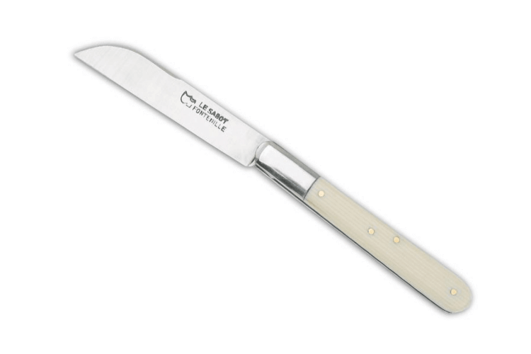 Couteau pliant AU SABOT Le Langres acier carbone manche rhodoid façon ivoire 9cm