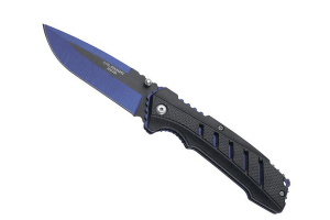 Couteau pliant Herbertz n°577512 lame bleue manche acier / nylon 12cm