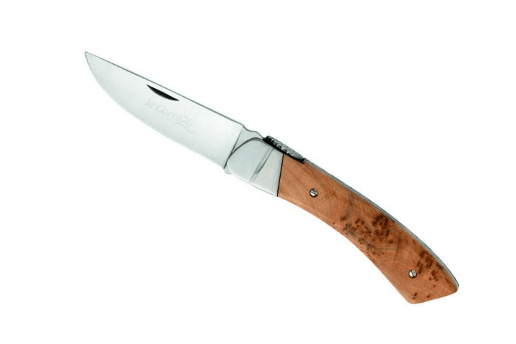 Couteau pliant Le CORRÈZE acier inox Z100 manche bois de genévrier 12cm