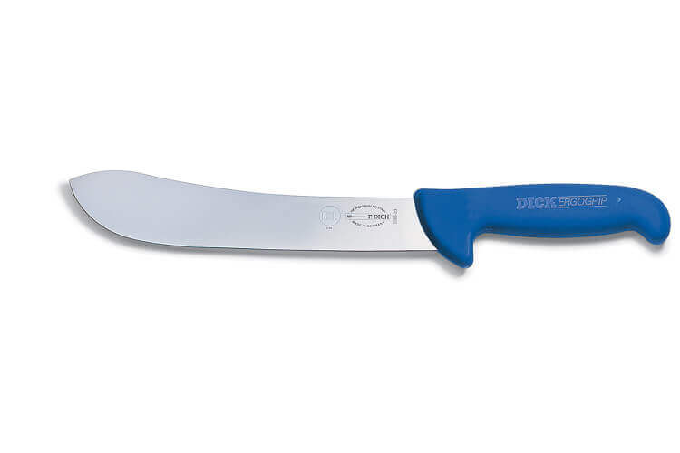 Couteau de boucher Dick Ergogrip lame pointe large manche bleu