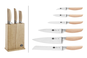 Bloc en bois Ballarini Tevere 6 couteaux de cuisine