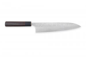 Couteau de chef japonais artisanal martelé Yu Kurosaki Shizuku 21cm acier SG2