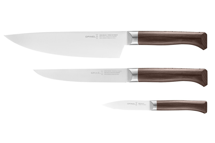 Coffret de 3 couteaux Opinel Les Forg&eacute;s 1890 office + d&eacute;couper + chef 20