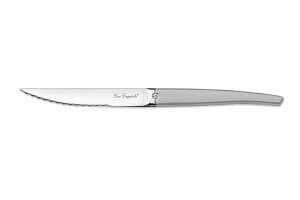 Couteau à steak dentelé Lou Laguiole Jet sablé gris
