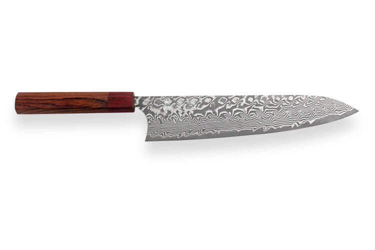 Couteau de chef japonais artisanal Yoshimi Kato 24cm SG2 Damascus