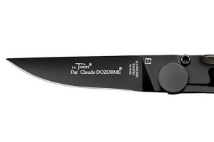 Couteau pliant Le Thiers Liner Lock Claude Dozorme acier noir corne claire 10,5cm