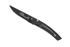 Couteau pliant Le Thiers Liner Lock Claude Dozorme acier inox noir 10,5cm