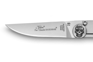 Couteau pliant Le Thiers Liner Lock Claude Dozorme tête de mort 10,5cm