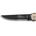 Couteau pliant lame noire dentée Le Thiers Liner Lock Claude Dozorme olivier 12,5cm
