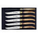 Coffret 6 couteaux de table Laguiole Arbalète G.DAVID 21 cm inox manche façon corne blonde