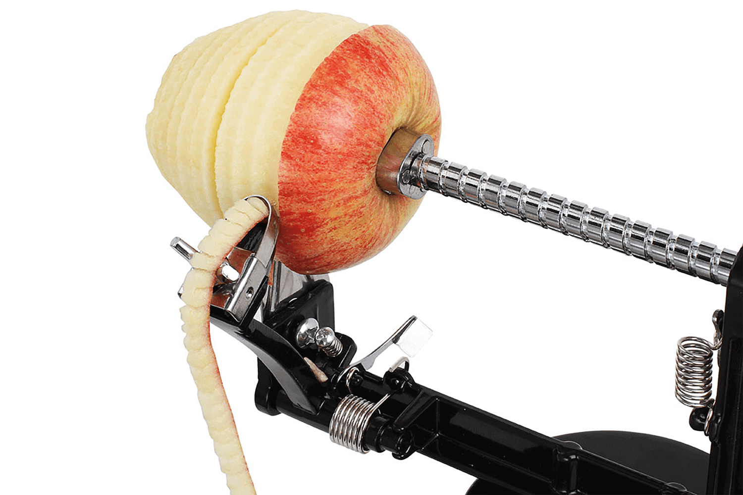 Pèle-pomme manuel - mécanisme épluche et coupe pommes - noir