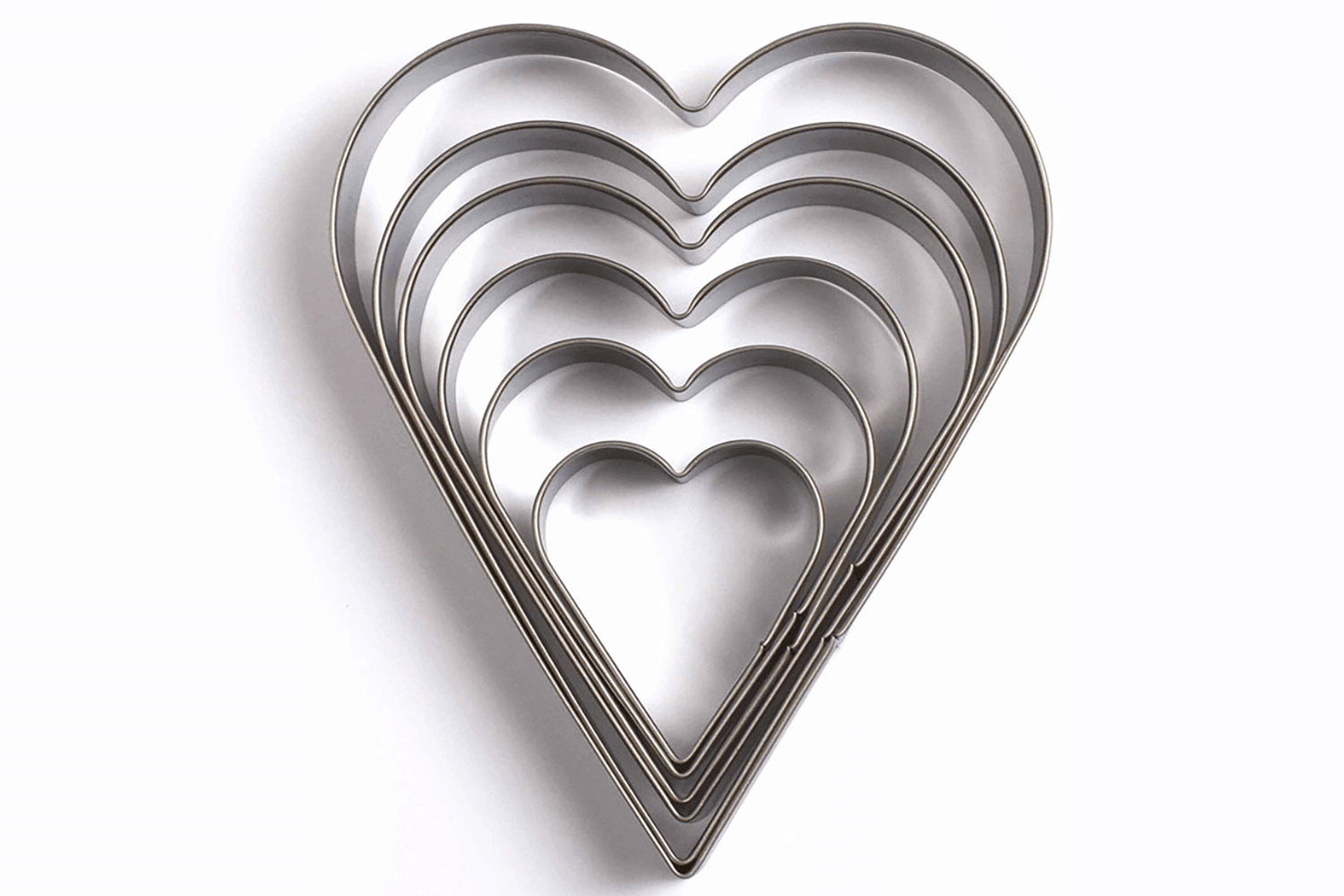 Ensemble 6 emporte-pièces Livoo acier inox forme cœur