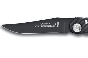Couteau pliant Laguiole Claude Dozorme noir manche carbone 12cm