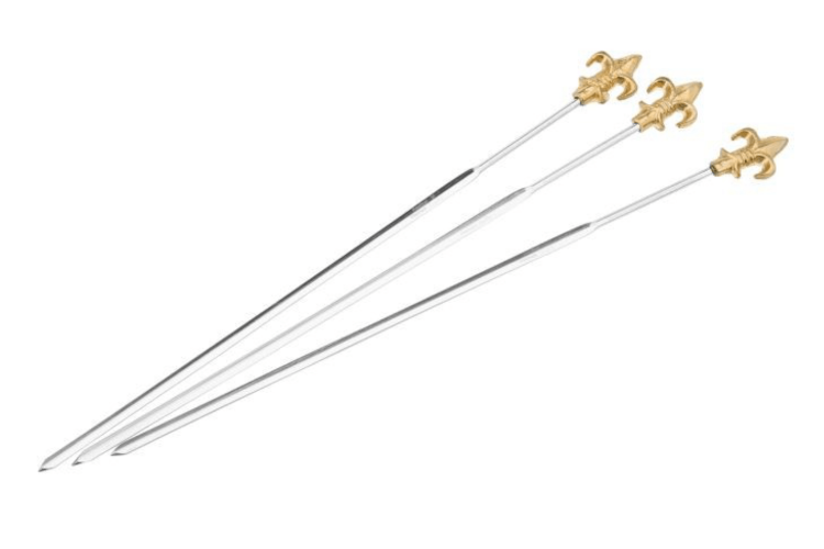 Set de 3 pics &agrave; brochettes "Lilie" Westmark en acier inox avec d&eacute;cors