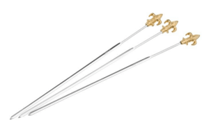 Set de 3 pics à brochettes "Lilie" Westmark en acier inox avec décors