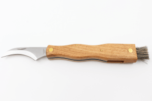 Couteau pliant à champignons Herbertz acier inox 7,5cm avec brosse