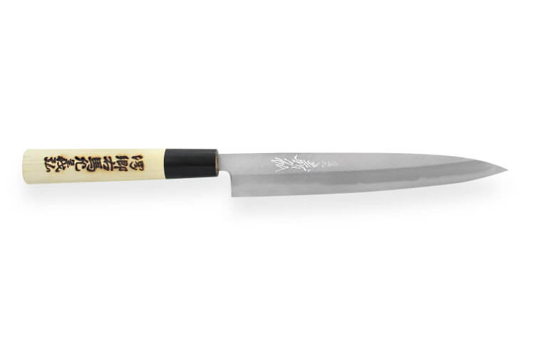 Couteau yanagiba japonais artisanal Yoshihiro Jyosaku White 2 steel