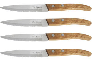 Coffret 4 couteaux d'office dentelés Lou Laguiole Util FOREST bois nature