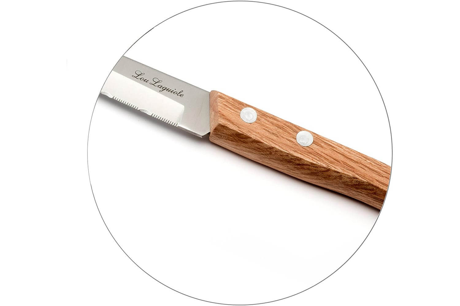 Lou Laguiole 497592NT01KK4 Forest Set de 4 Couteaux Essentiel, Acier Inoxydable, Bois Teinté, 22