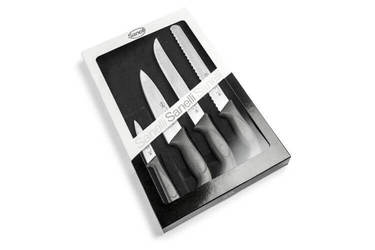 Coffret 4 couteaux de cuisine professionnels Sanelli Skin