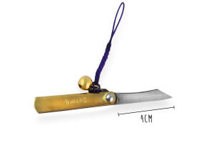 Couteau de poche Higonokami Kanetsune lame 4cm acier SK-5 manche laiton + grelot
