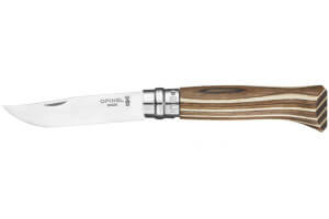 Couteau Opinel tradition n°8 lame acier inox 8,5cm virole tournante bouleau lamellé