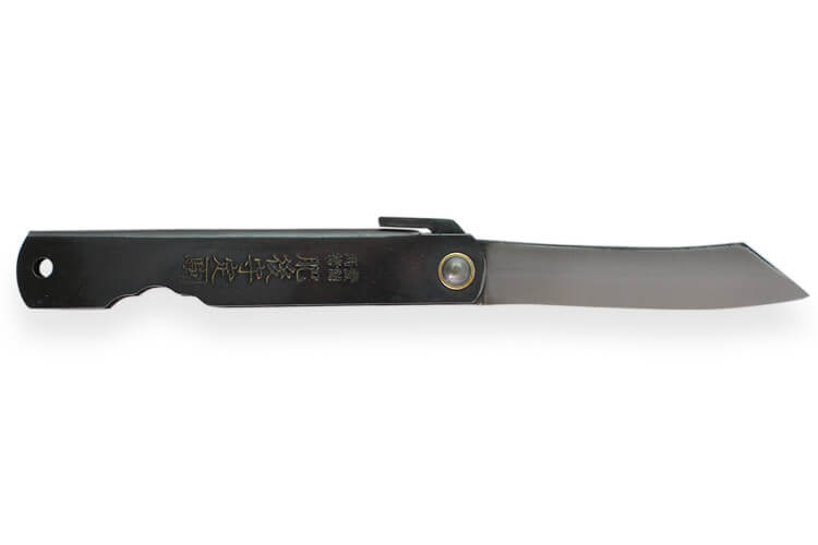 Couteau de poche Higonokami Kanetsune lame 7cm manche acier noir