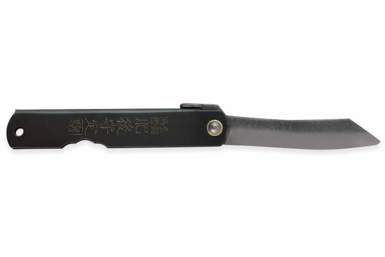 Couteau de poche Higonokami Kanetsune lame 7,5cm manche acier noir
