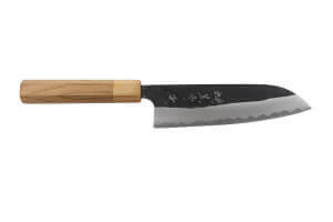 Couteau santoku japonais artisanal Yu Kurosaki Yami Aogami Super 16,5cm