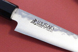 Couteau universel japonais artisanal Wusaki KANJO AS 12cm manche en magnolia