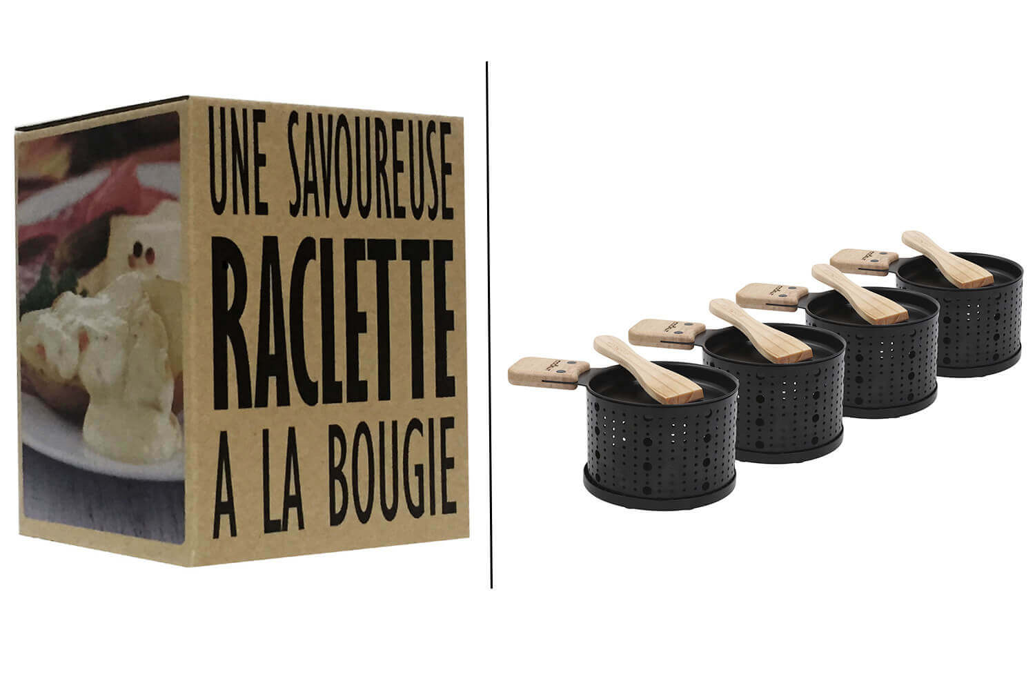 Kit à raclette à la bougie pour 4 personnes - Just4Camper Cookut RG-914547