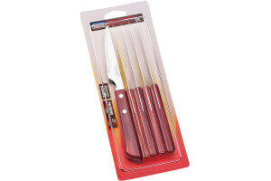Set de 6 couteaux à steak Tramontina lame crantée 11cm manche rouge