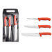 Set de 3 couteaux de boucher professionnels Giesser manche rouge