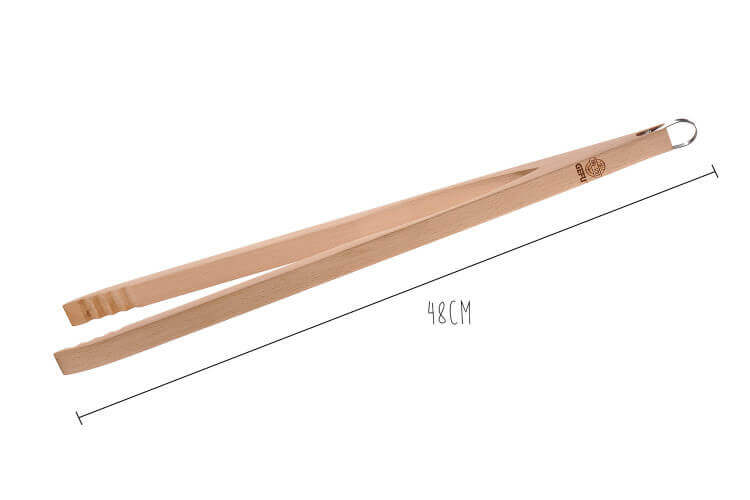 Pince à Barbecue MC-Trend 30 Cm En Bois De Hêtre - Rainurée, Durable, Fabriquée En Europe