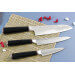 Coffret 3 couteaux Wusaki Hayato X50 manches G10 Santoku + Universel + Office