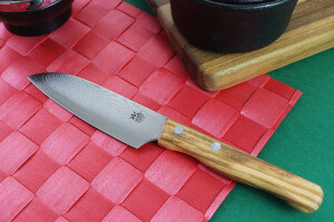 Couteau santoku Gehring Look lame 11cm damas 65 couches manche olivier