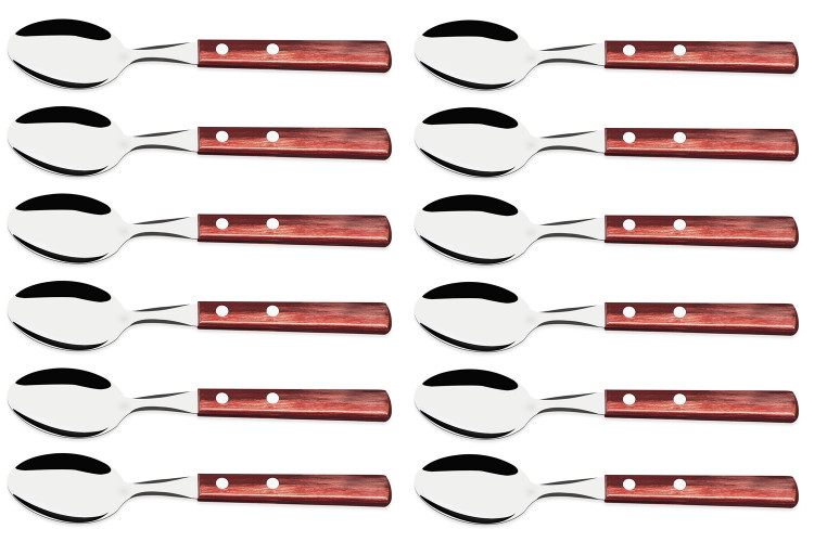 Set de 12 cuill&egrave;res de table rouge Tramontina 