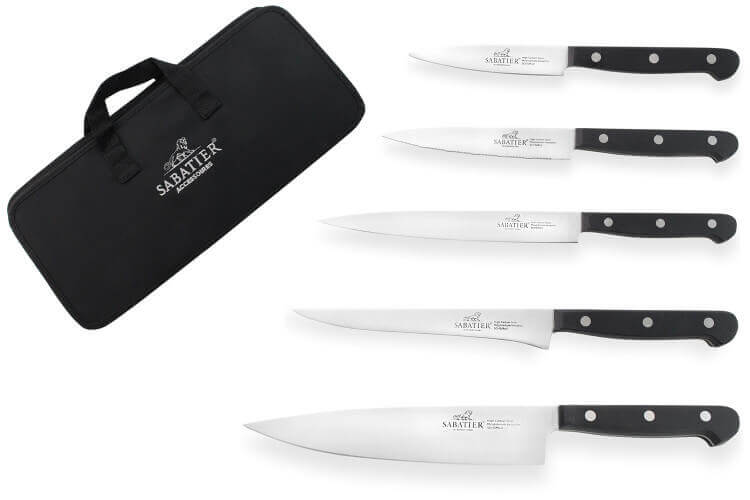 Mallette 5 couteaux de cuisine professionnels Sabatier international Styx POM