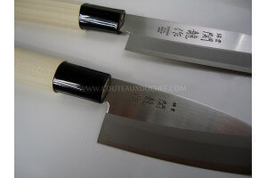 Coffret 3 couteaux japonais Noshumagorokusaku : Nakiri + Deba + Sashimi